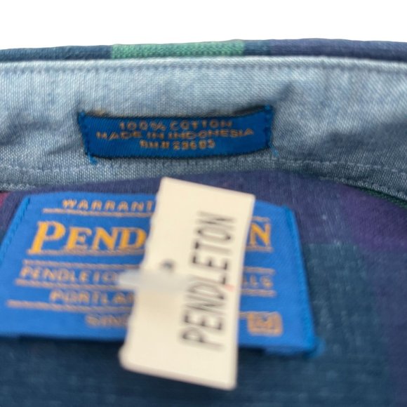 Pendleton 100% Cotton Button Up Plaid SS Shirt, Size M NWT - Picture 4 of 7